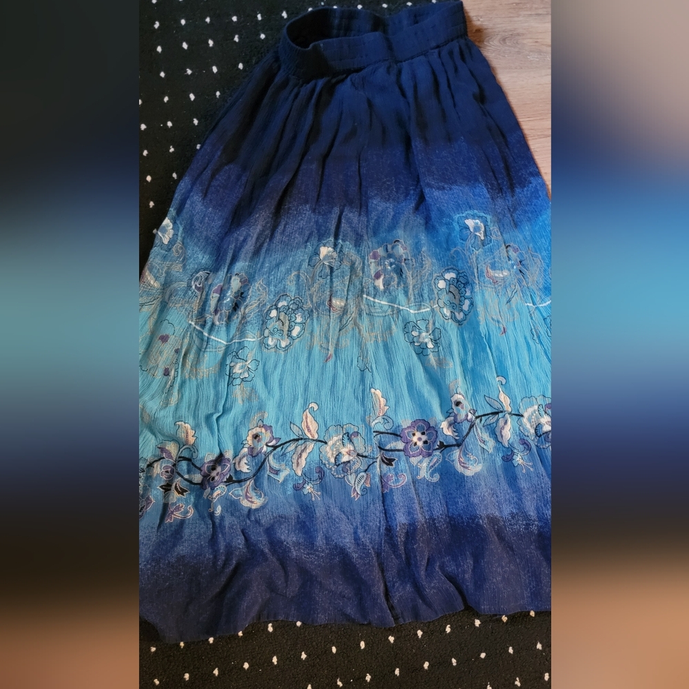 Casual Studios  Panel Skirt, Women's Size M,flowerTurquoiseCasual Studio vintage